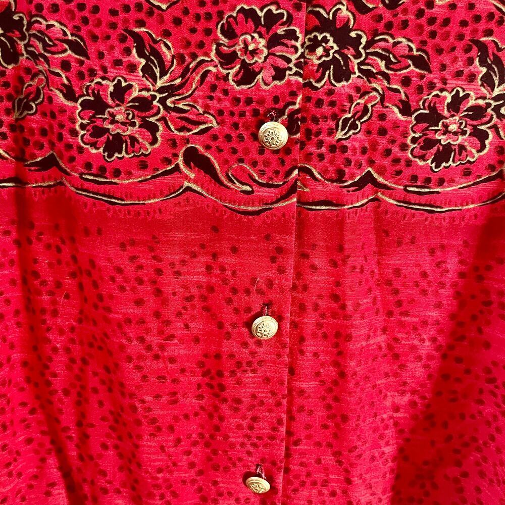 Vintage Kathie Lee SZ 10 SS Gold Button Print Blouse NOS - Picture 2 of 3